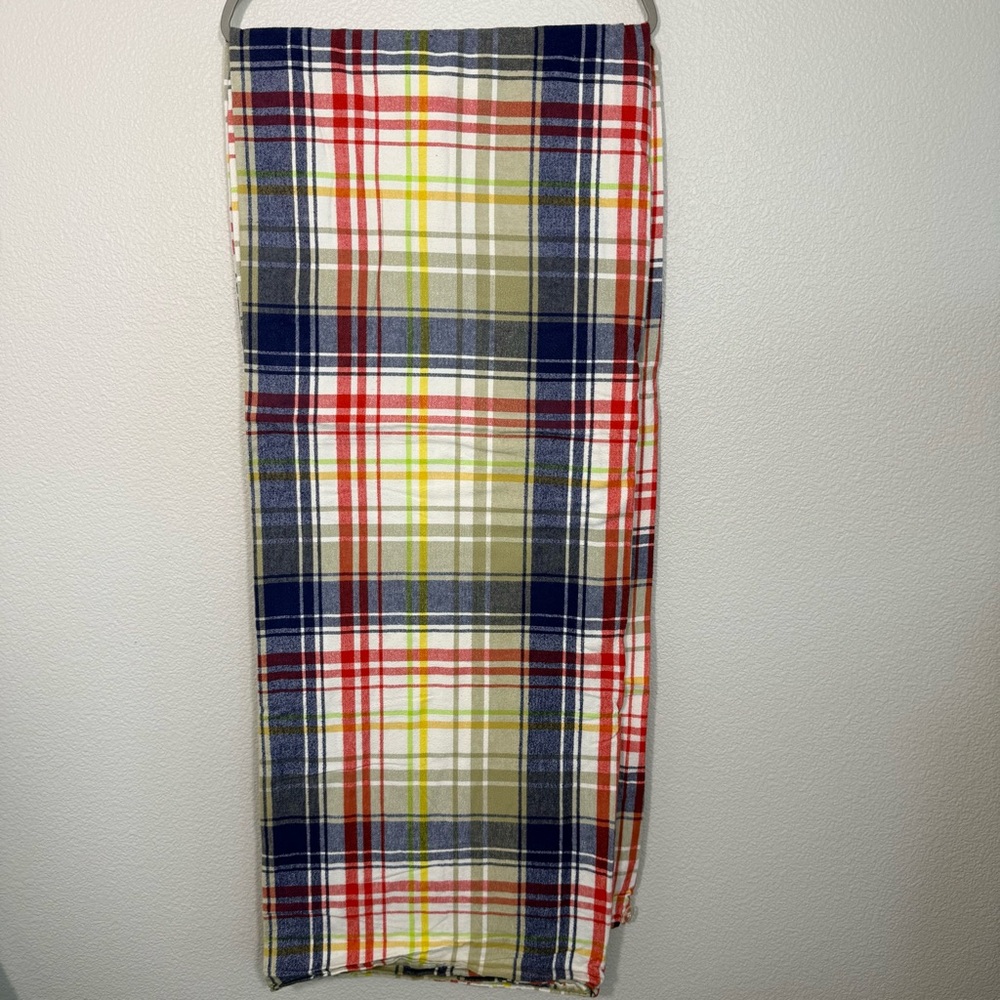 Land Of Nod Multicolor Plaid Duvet Cover - Navy, Red, Cream & Yellow